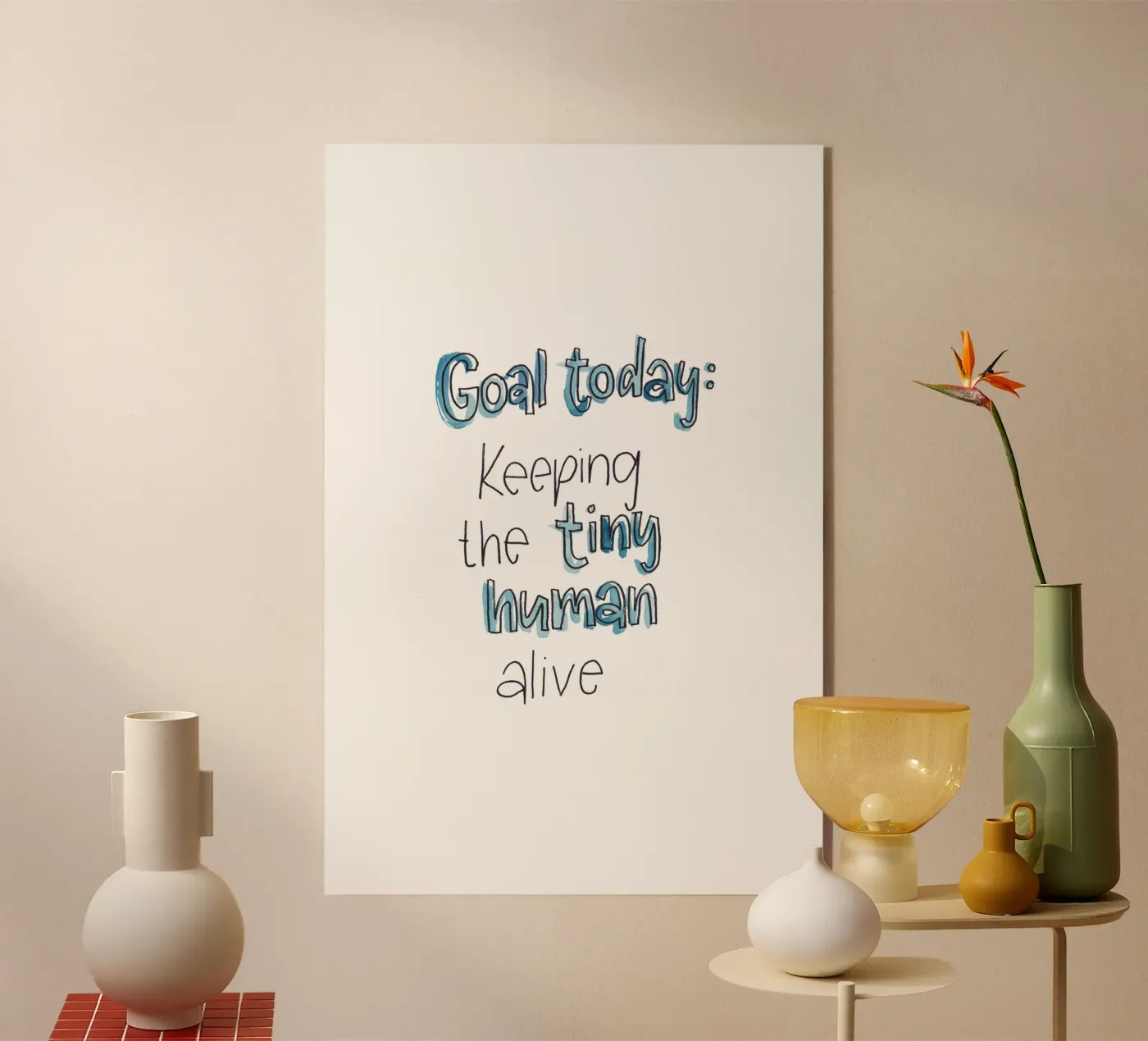 Tiny Human acryl van Brushmeetspaper