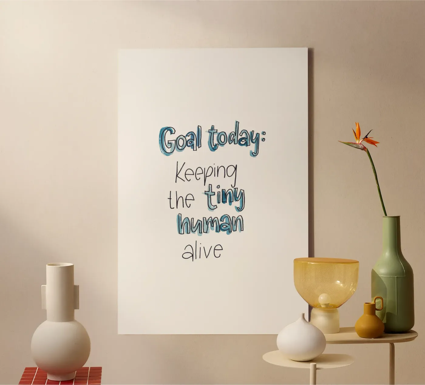Tiny Human toile de Brushmeetspaper