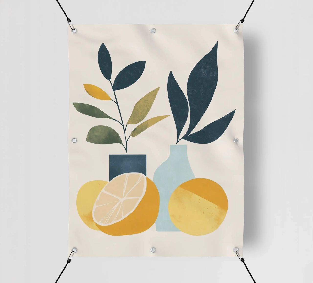 Natura morta minimalista: un tocco di freschezza 🍋🎨 telo in pvc da studiofox
