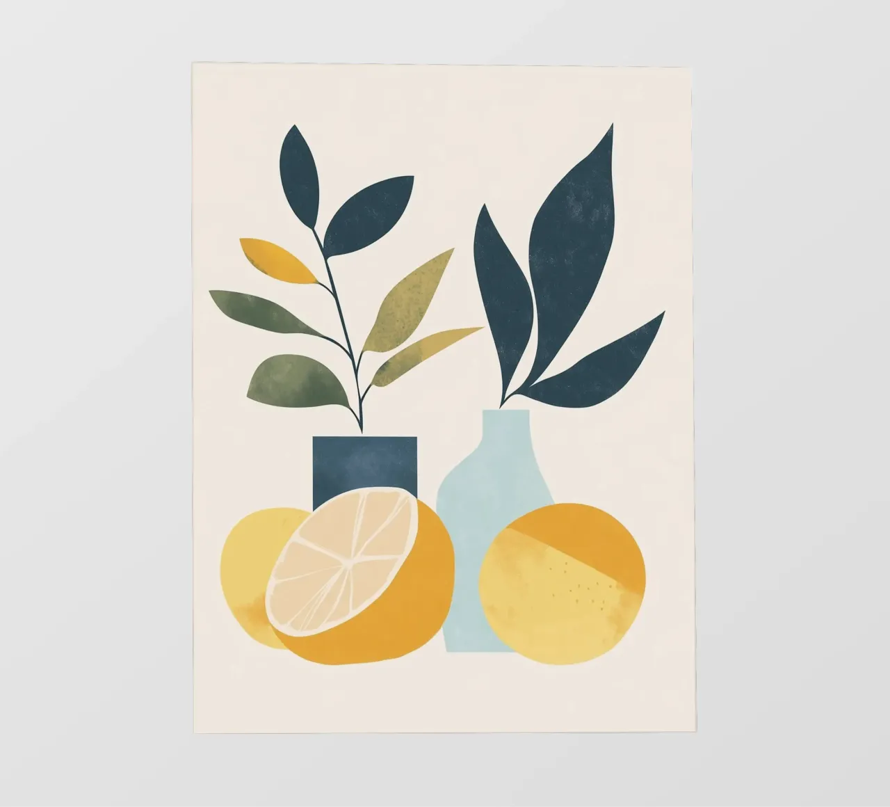 Natura morta minimalista: un tocco di freschezza 🍋🎨 telo in pvc da studiofox