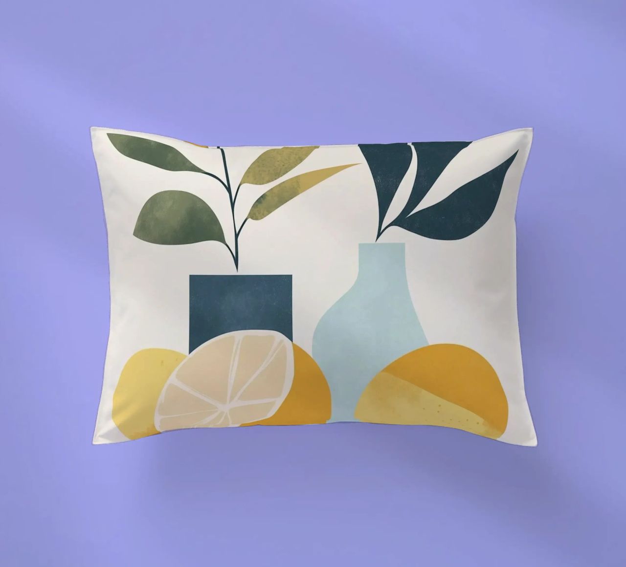 Natura morta minimalista: un tocco di freschezza 🍋🎨 cuscino da studiofox