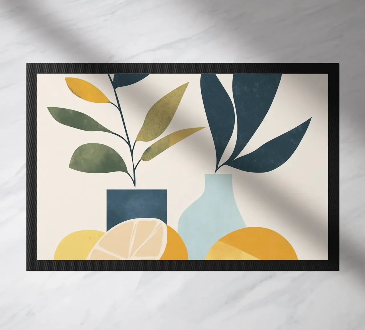 Natura morta minimalista: un tocco di freschezza 🍋🎨 zerbino da studiofox