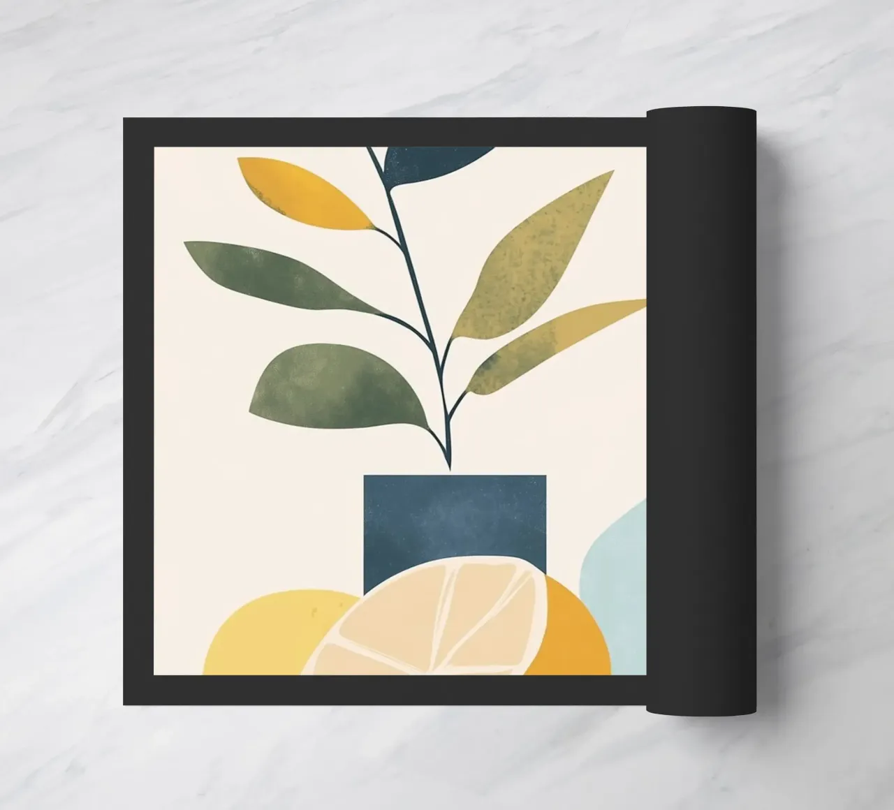 Natura morta minimalista: un tocco di freschezza 🍋🎨 zerbino da studiofox