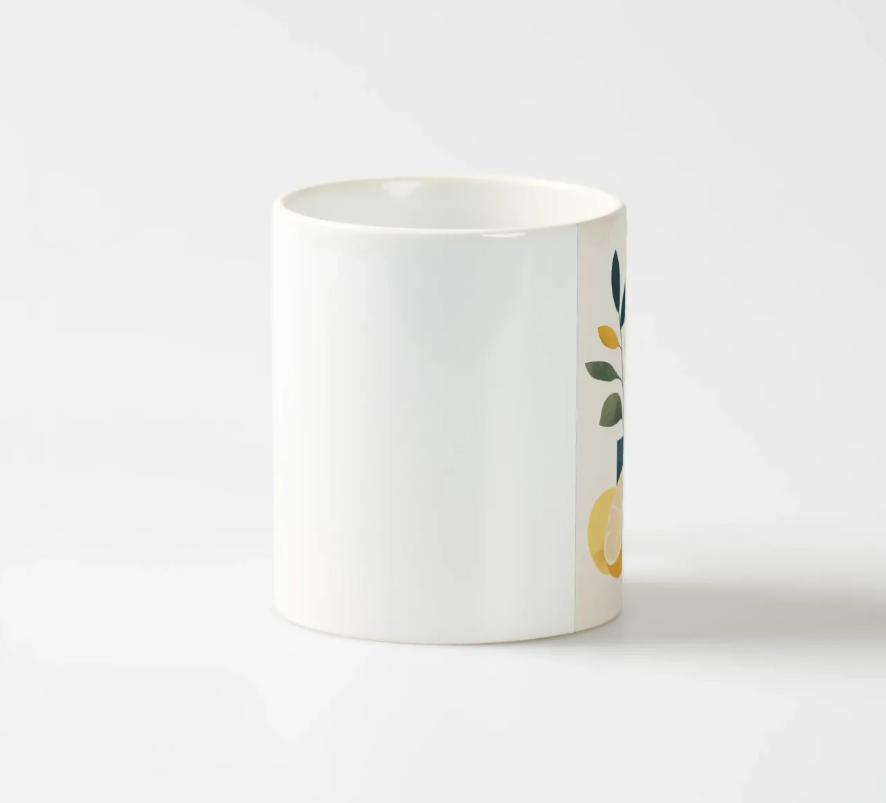 Natura morta minimalista: un tocco di freschezza 🍋🎨 tazza in ceramica da studiofox