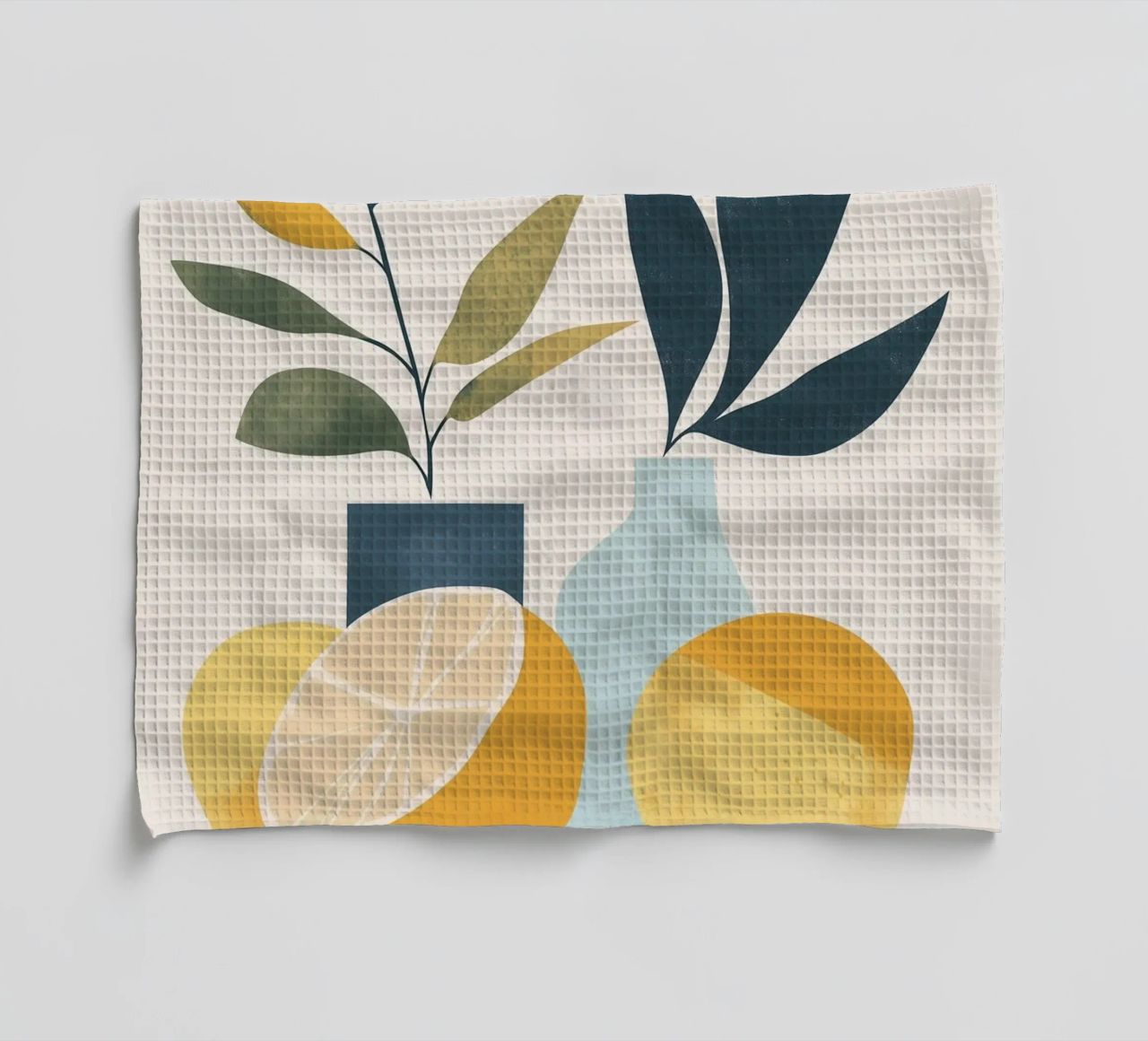 Natura morta minimalista: un tocco di freschezza 🍋🎨 canovaccio da cucina da studiofox