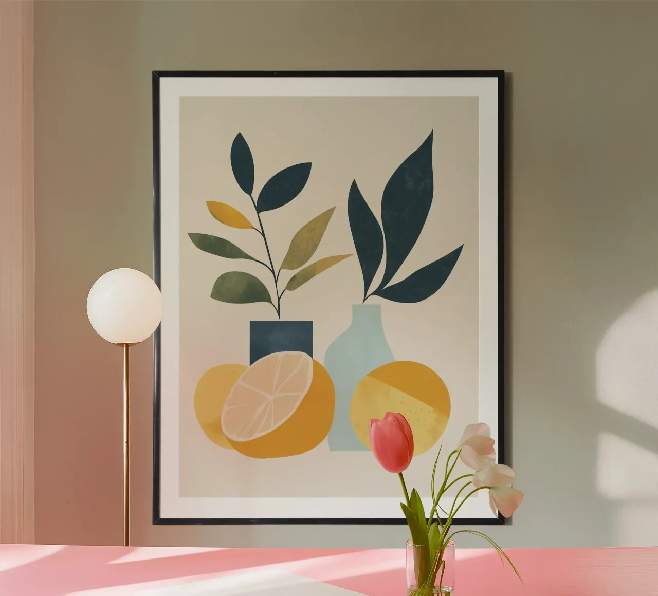 Natura morta minimalista: un tocco di freschezza 🍋🎨 carta hahnemühle da studiofox