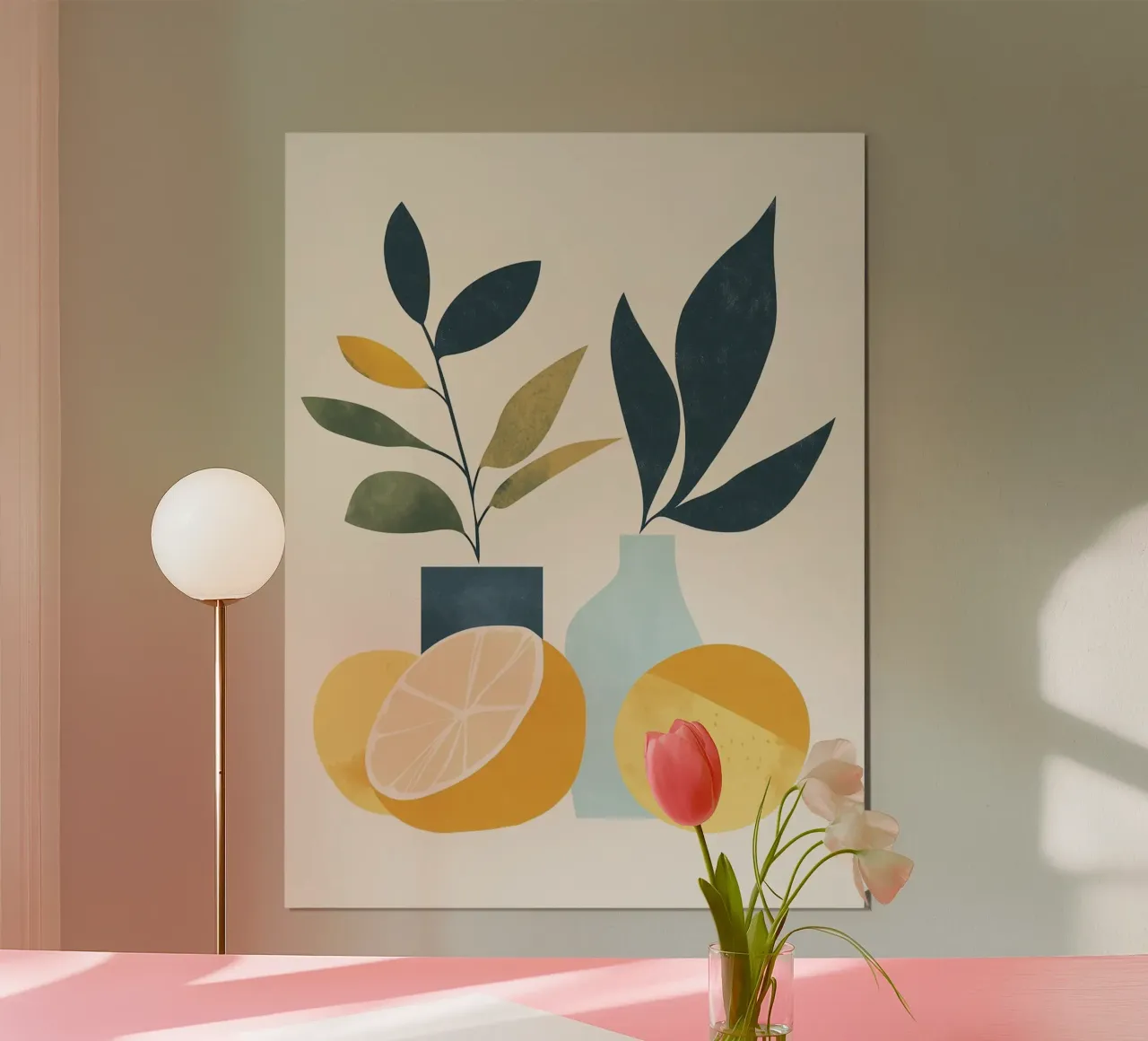 Natura morta minimalista: un tocco di freschezza 🍋🎨 carta hahnemühle da studiofox