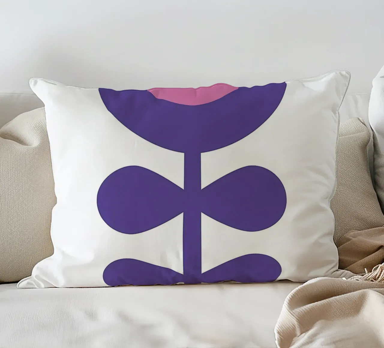 Purple Retro Flower decorative cushion by diedrich
