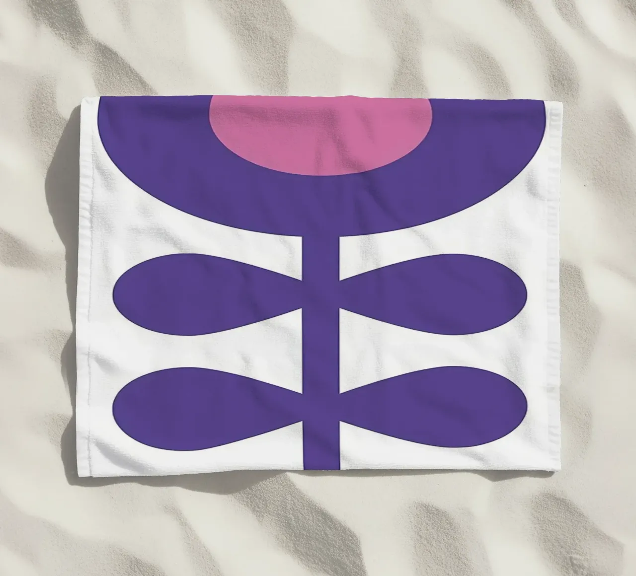 Purple Retro Flower beach towel by diedrich