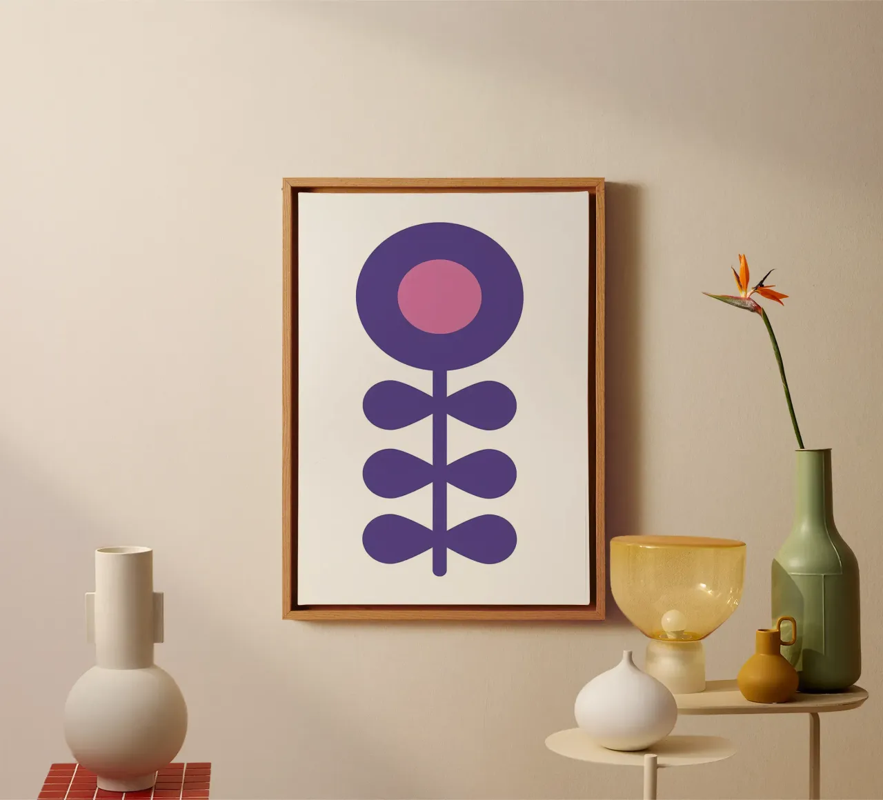Purple Retro Flower canvas by diedrich