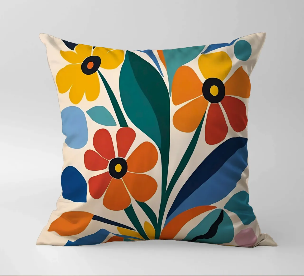 Fiori colorati e retrò cuscino da diedrich