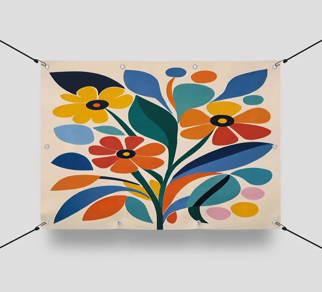Fiori colorati e retrò telo in pvc da diedrich