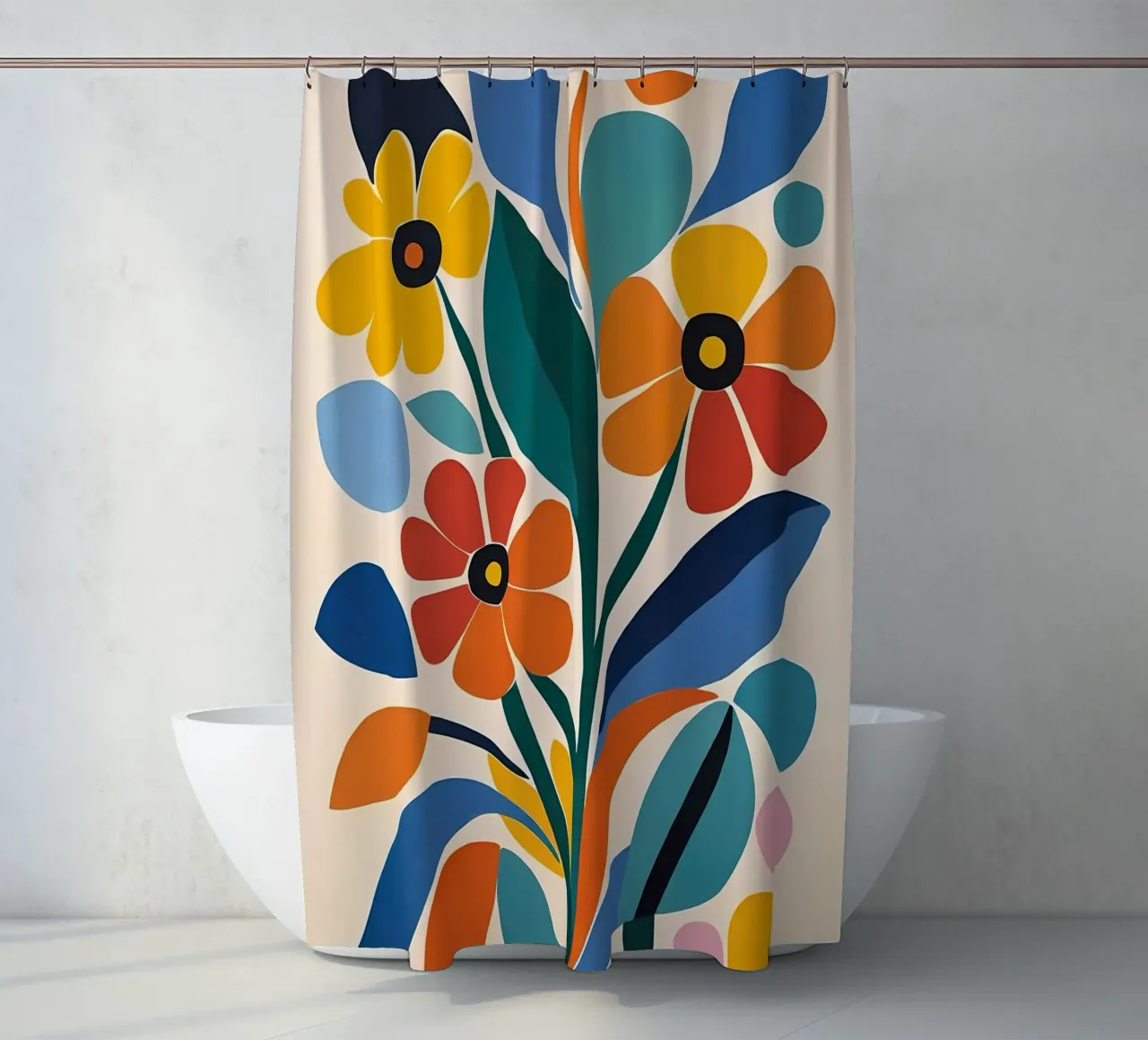 Fiori colorati e retrò tenda da doccia da diedrich