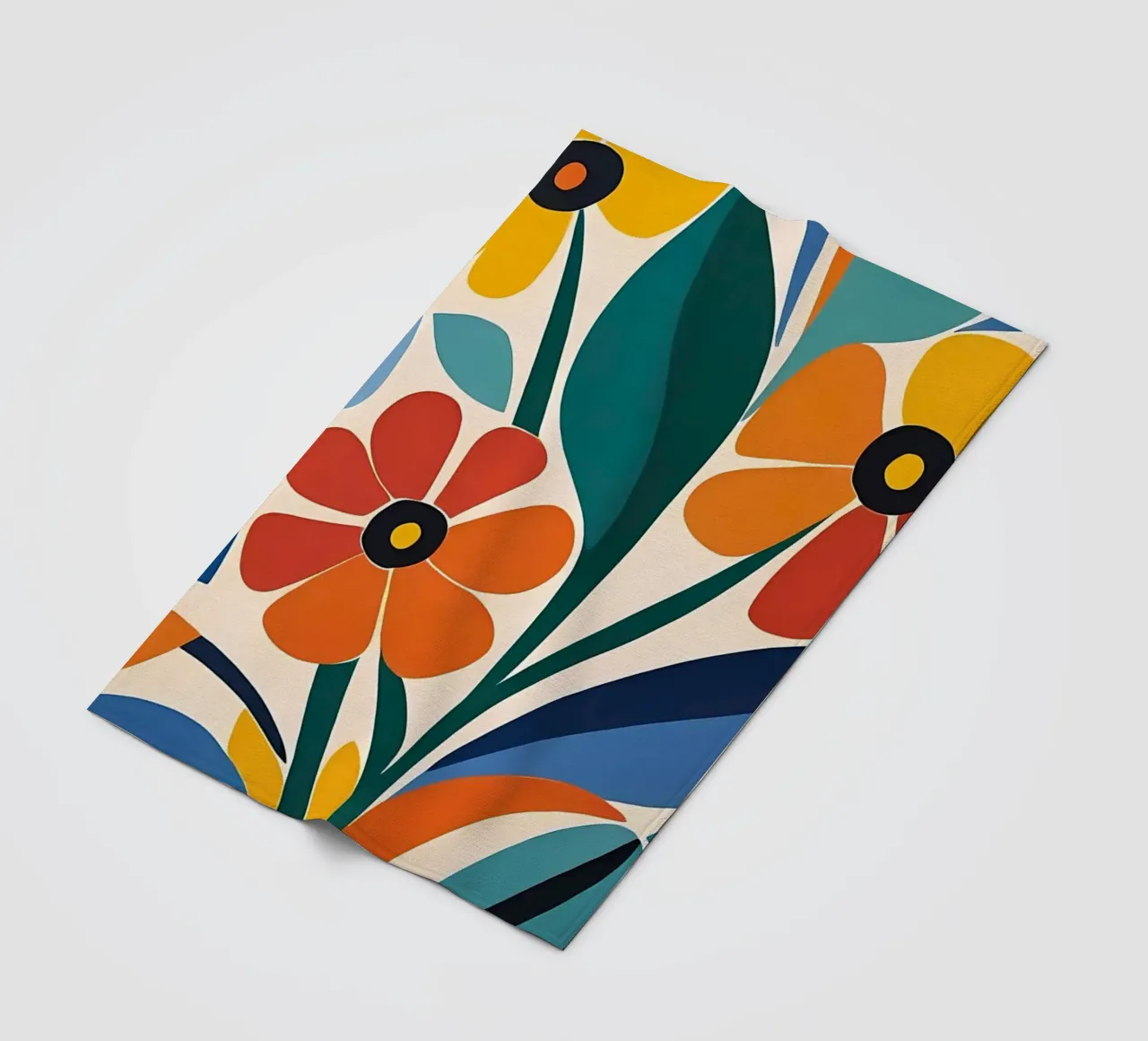 Fiori colorati e retrò coperta in pile da diedrich