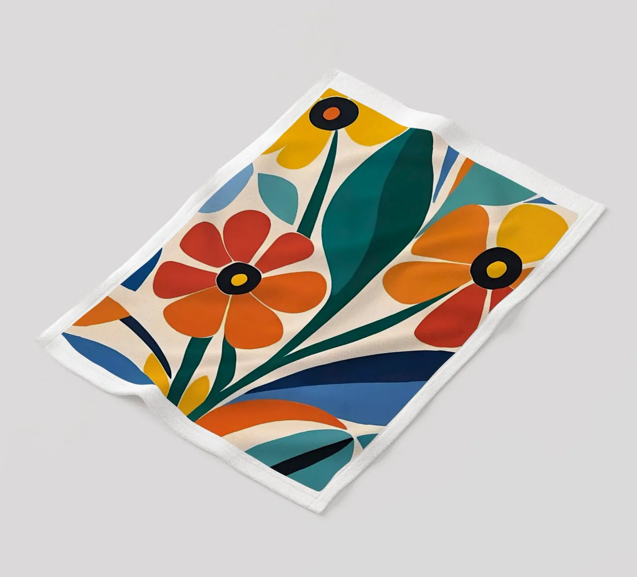 Fiori colorati e retrò coperta in pile da diedrich