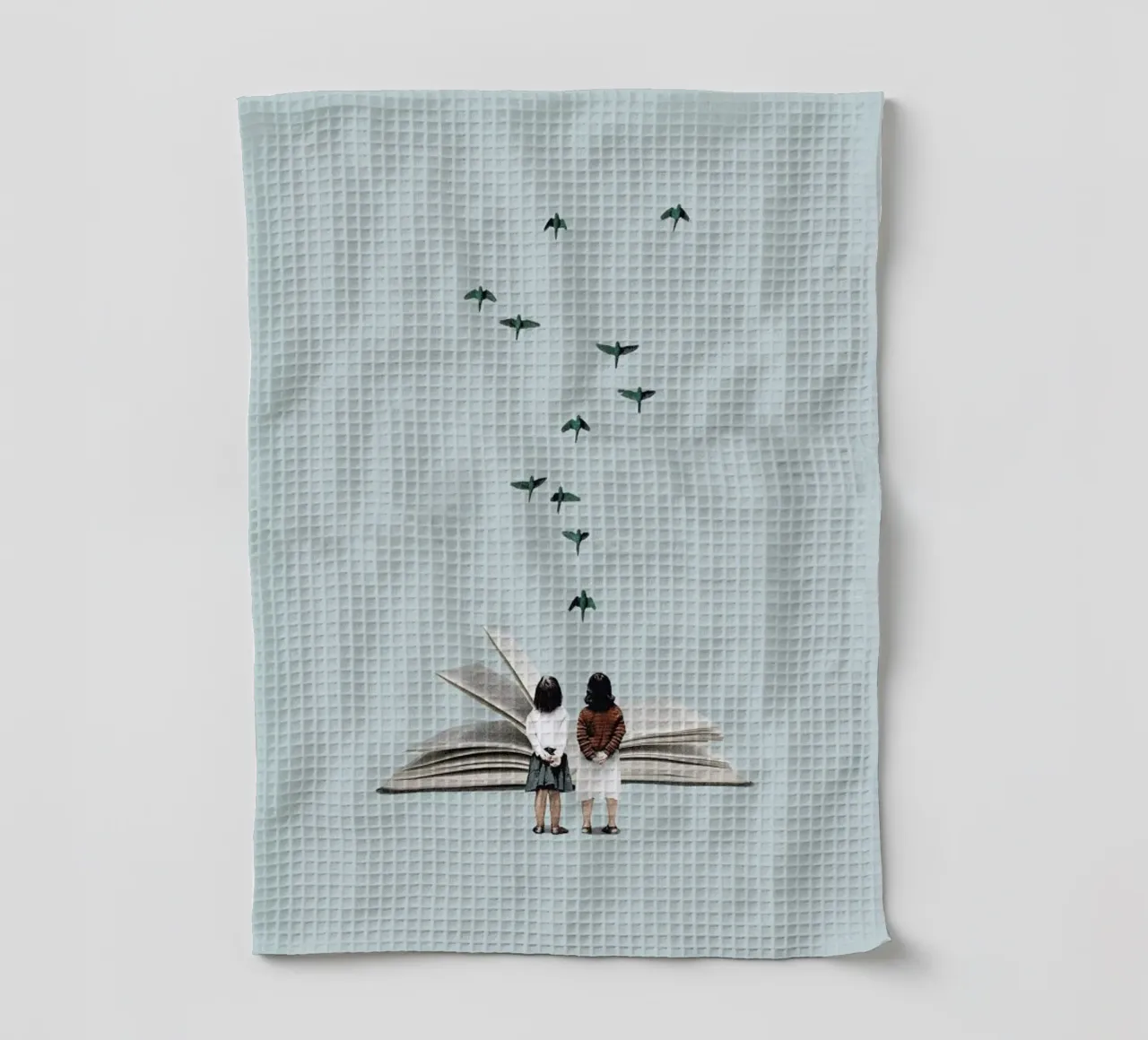 We Communicate Silently tea towel by Maarten Léon