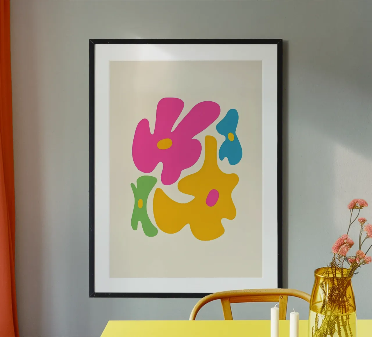 Mercato dei fiori Retro Colorf poster con telaio in plastica da diedrich