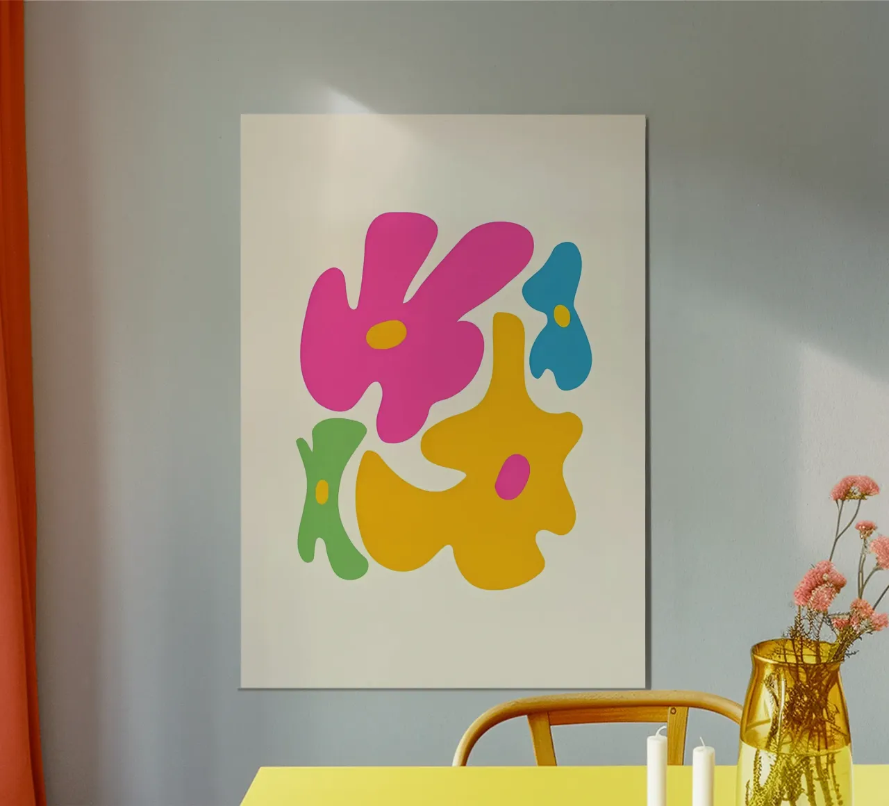 Mercato dei fiori Retro Colorf poster con telaio in plastica da diedrich