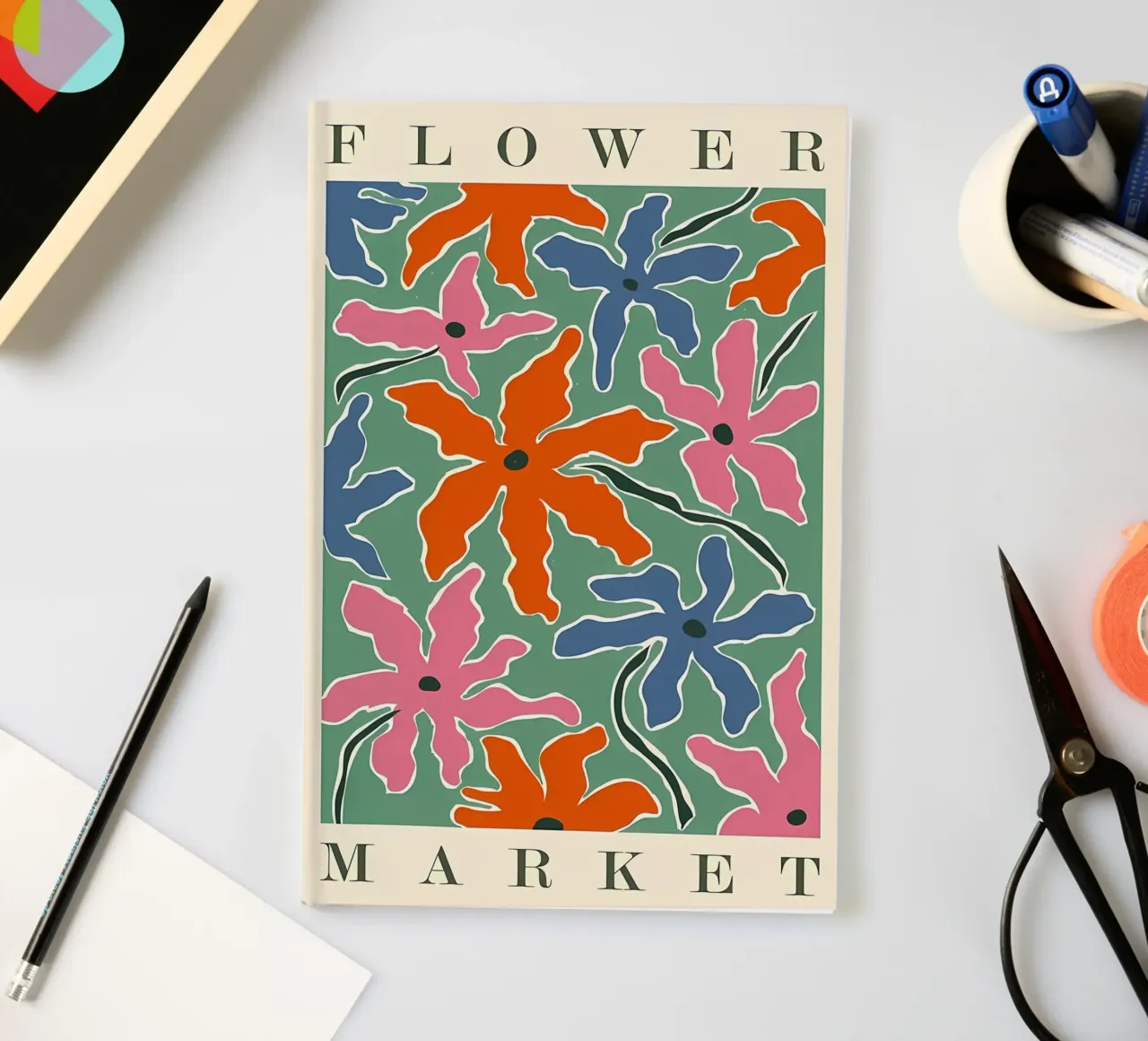 Mercato dei fiori retro Abstra diario da diedrich