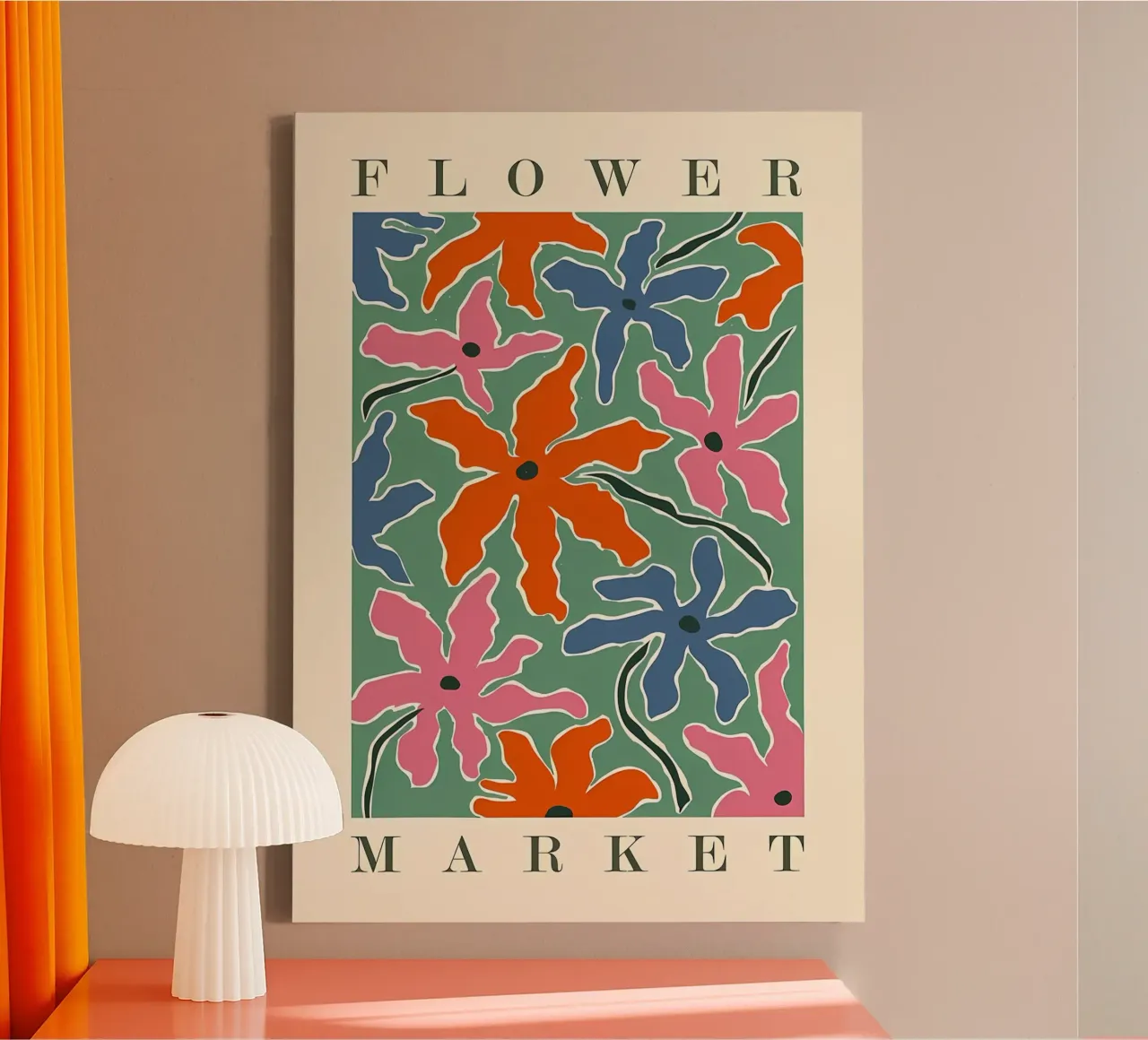 Mercato dei fiori retro Abstra tela con Cornice a cassetta da diedrich