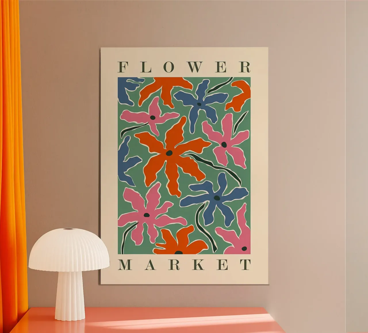 Marché aux fleurs rétro Abstra poster de diedrich