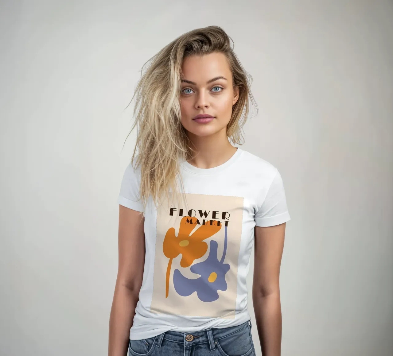 Flower market Retro Indie women's fitted t-shirt by diedrich