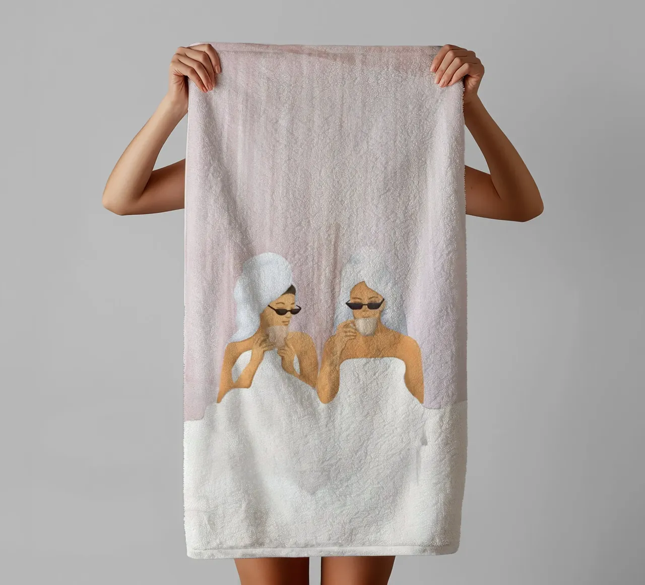 Morning with a friend asciugamano da bagno da Flow Line