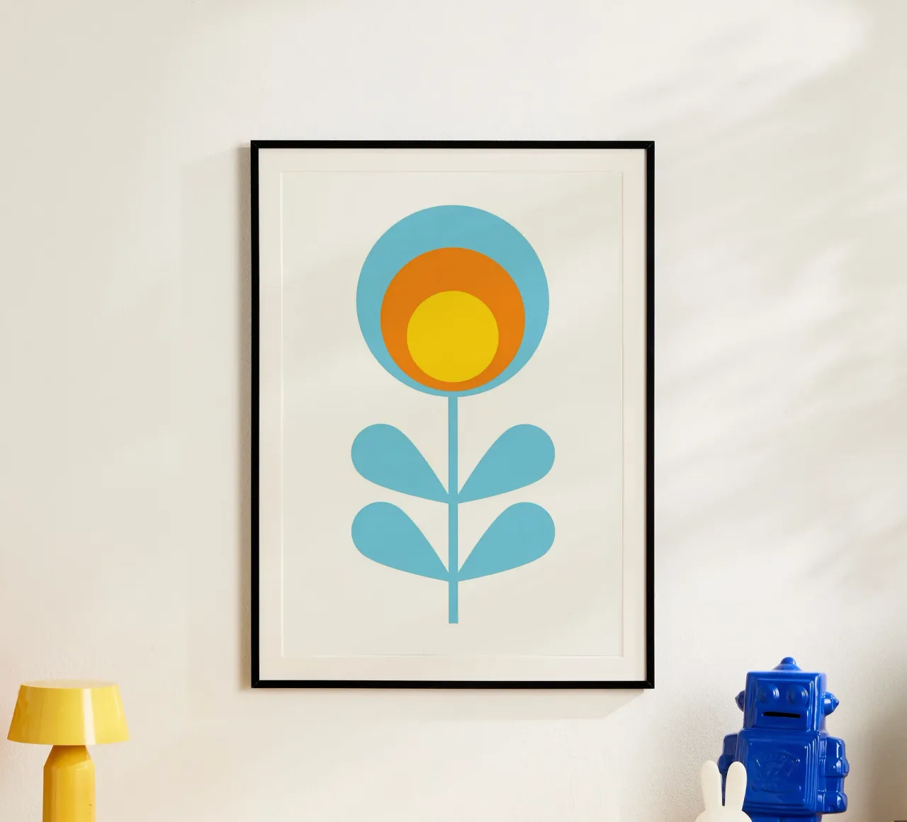Fiore retrò poster con telaio in alluminio da diedrich