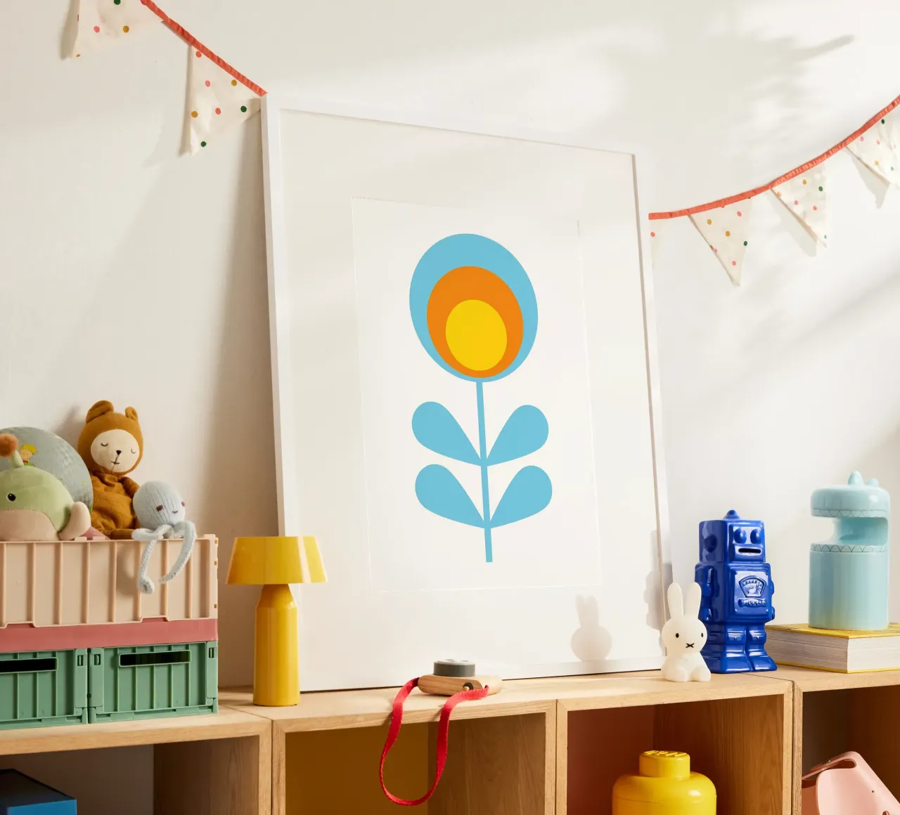 Fiore retrò poster con telaio in alluminio da diedrich
