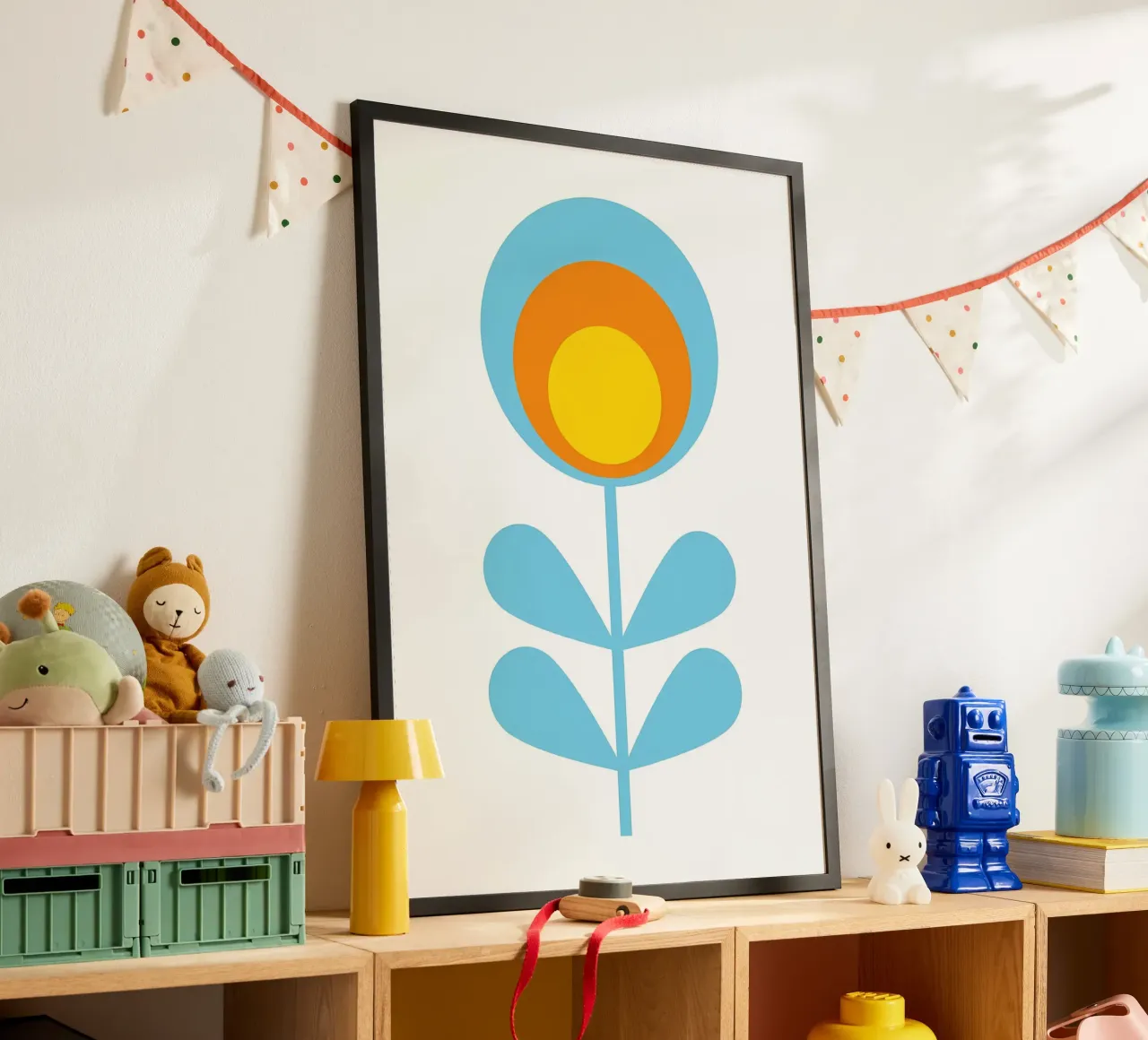 Fiore retrò poster con telaio in alluminio da diedrich