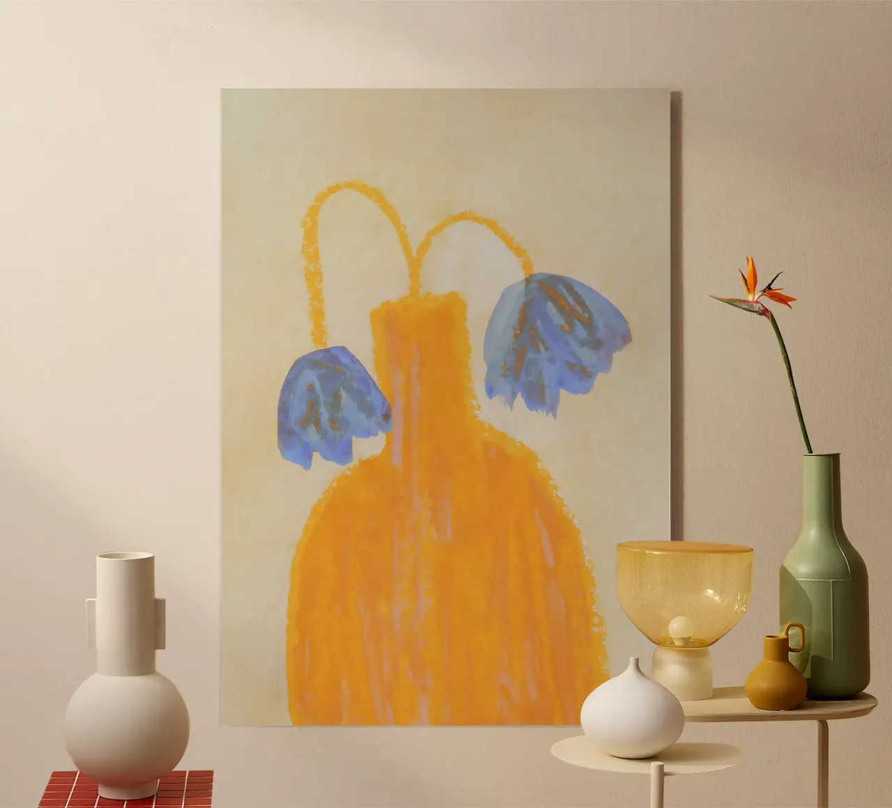 Bodegón con jarrón y dos flores metacrilato de Alisa Galitsyna