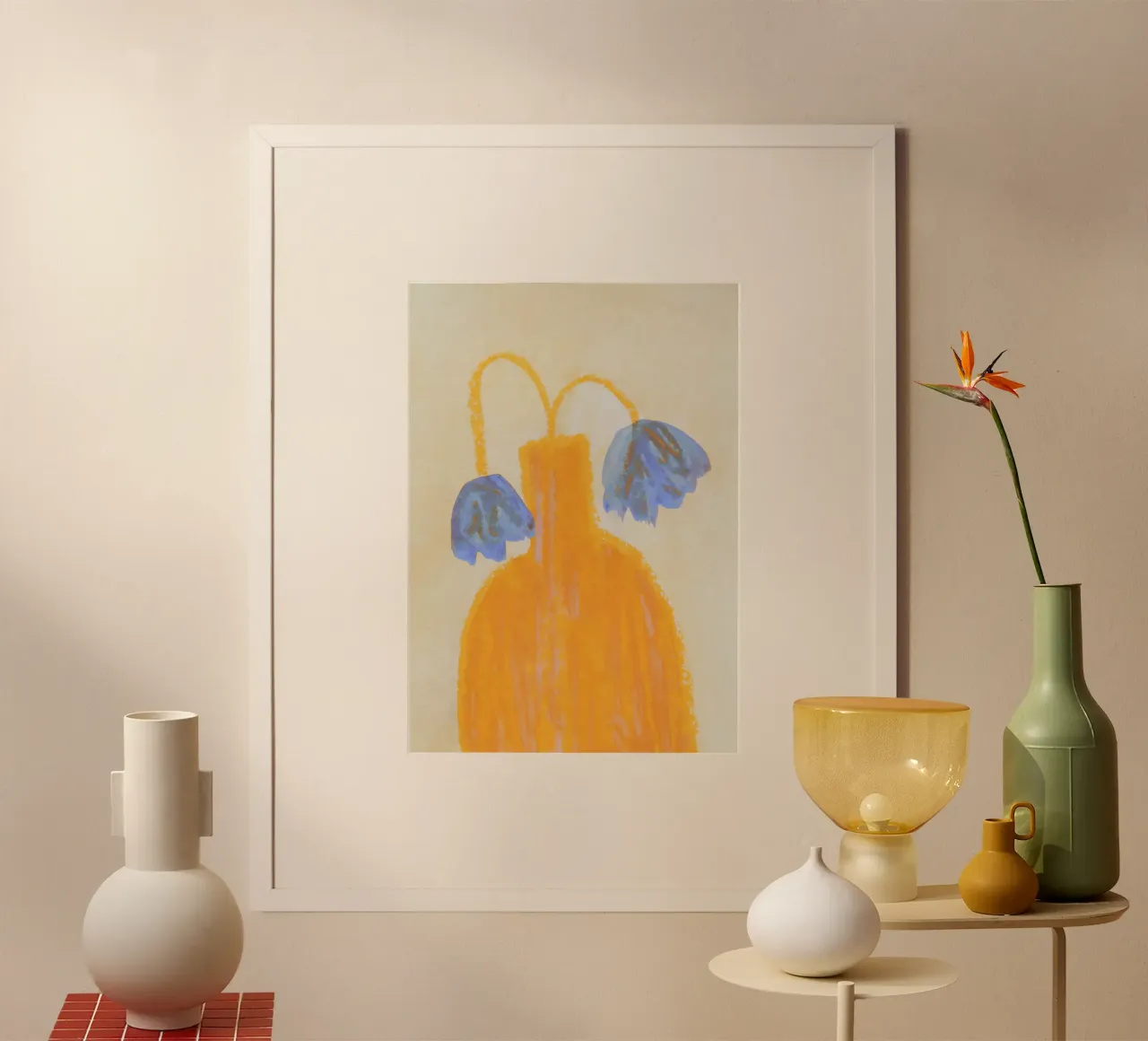 Bodegón con jarrón y dos flores hahnemühle de Alisa Galitsyna