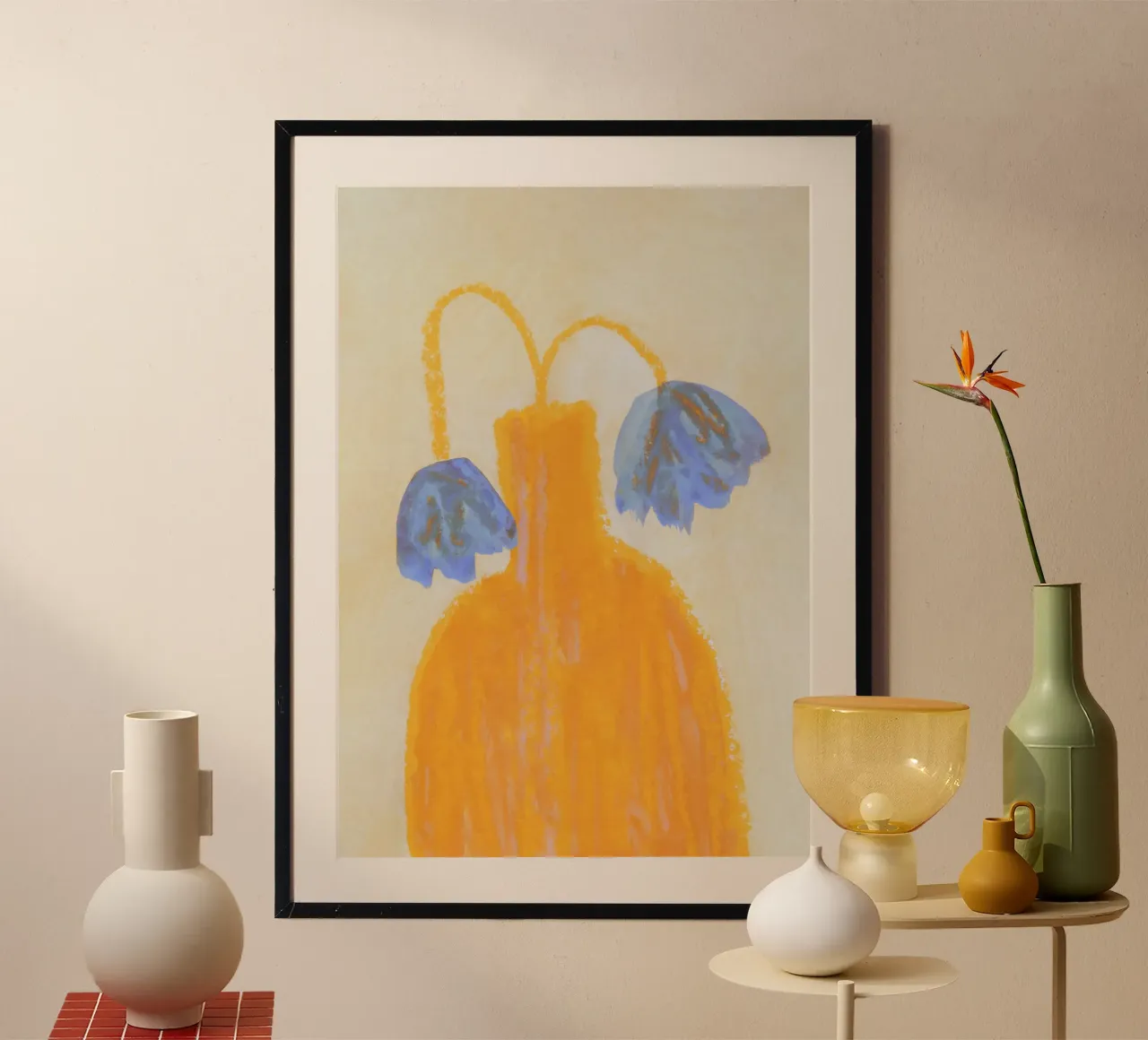 Bodegón con jarrón y dos flores hahnemühle de Alisa Galitsyna