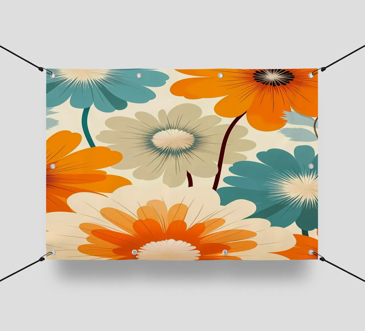 Fiori retrò telo in pvc da diedrich