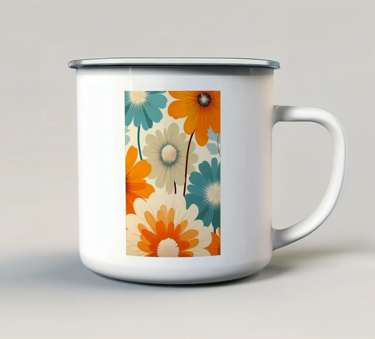 Fiori retrò tazza in smalto da diedrich