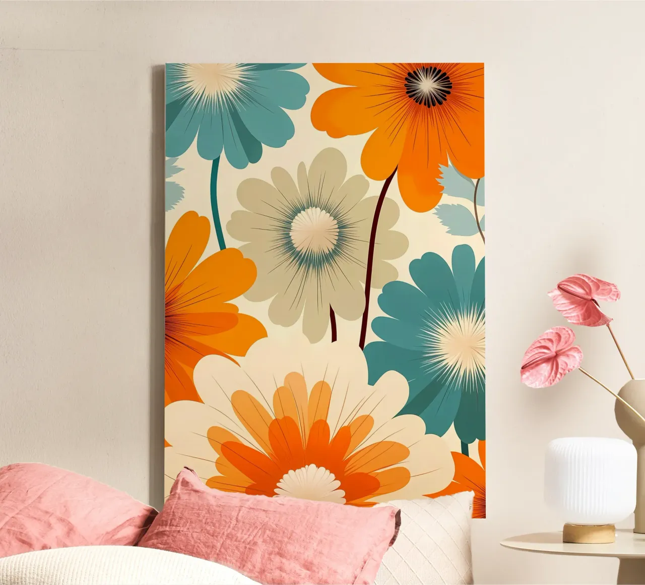 Retro Flowers canvas by diedrich