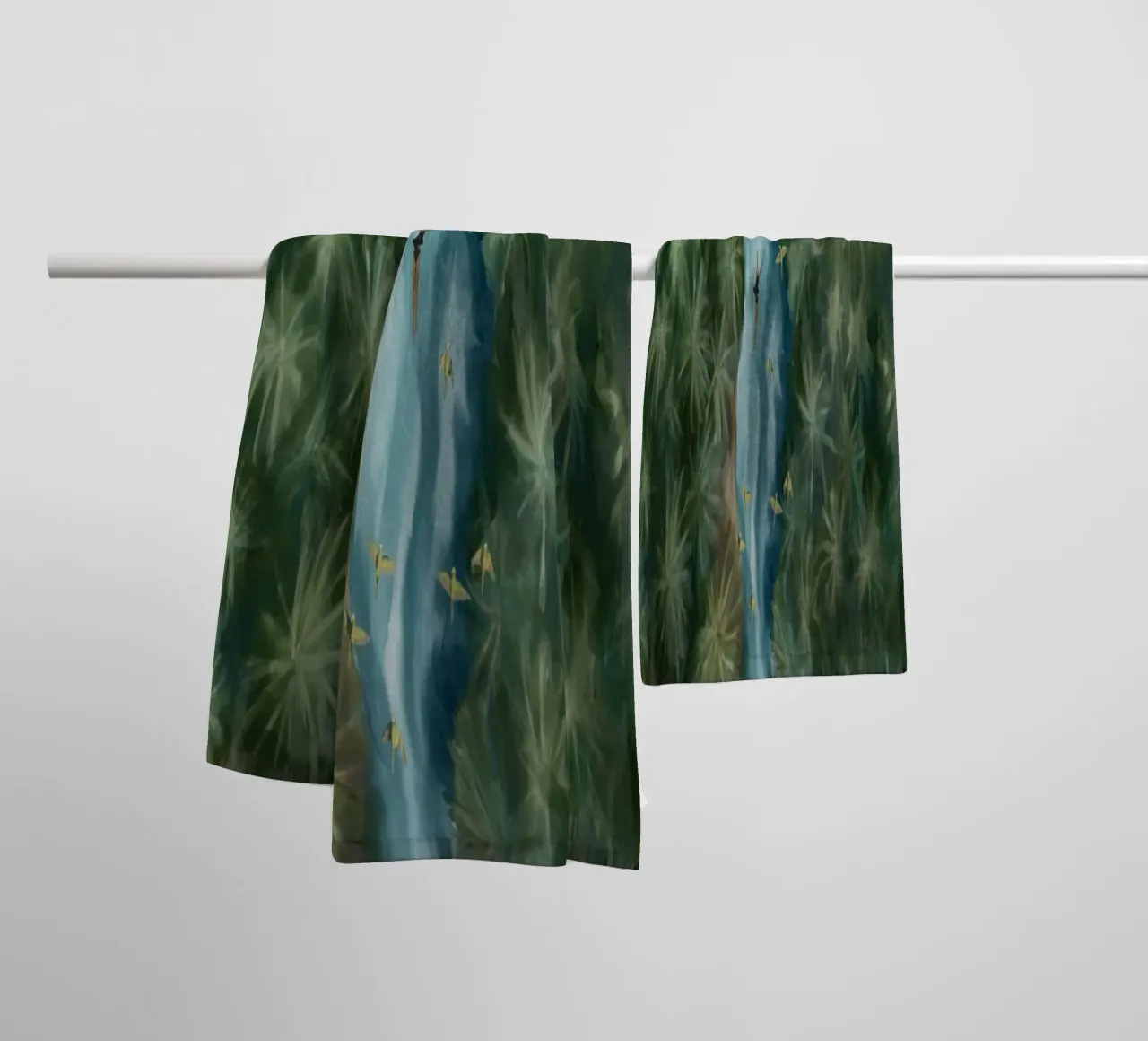 Pace interiore - Nuoto selvaggio fiume giungla tropicale acquerello asciugamano da bagno da This Wild Soul - Illustration