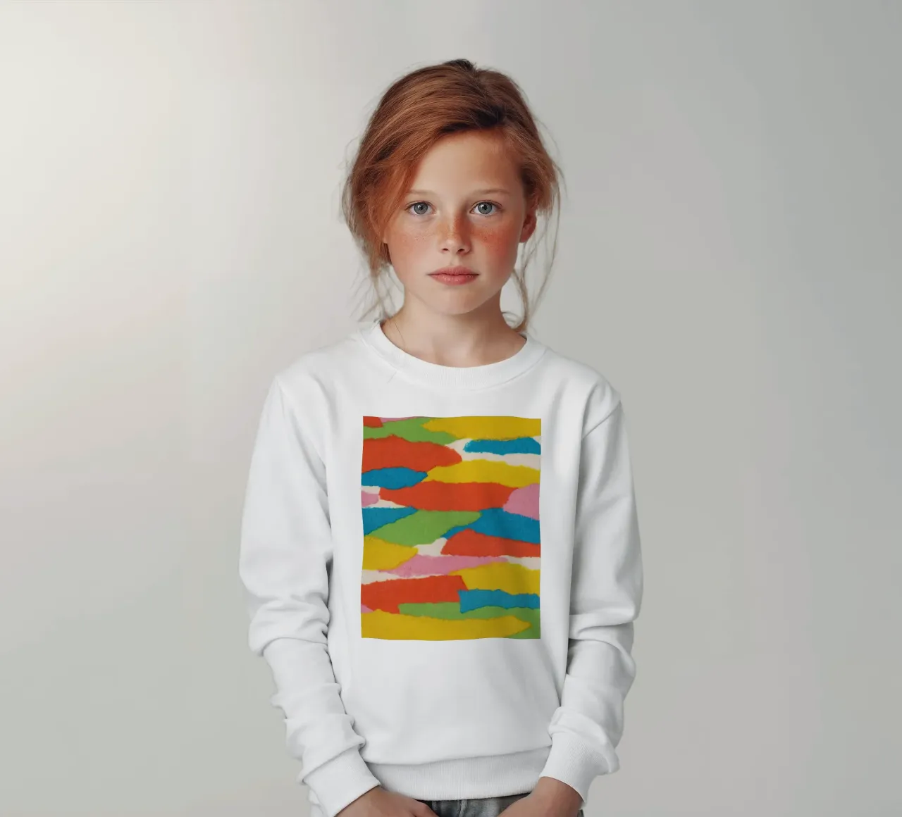 Kleurrijke papiercollage #2 kinder sweatshirt van Alisa Galitsyna