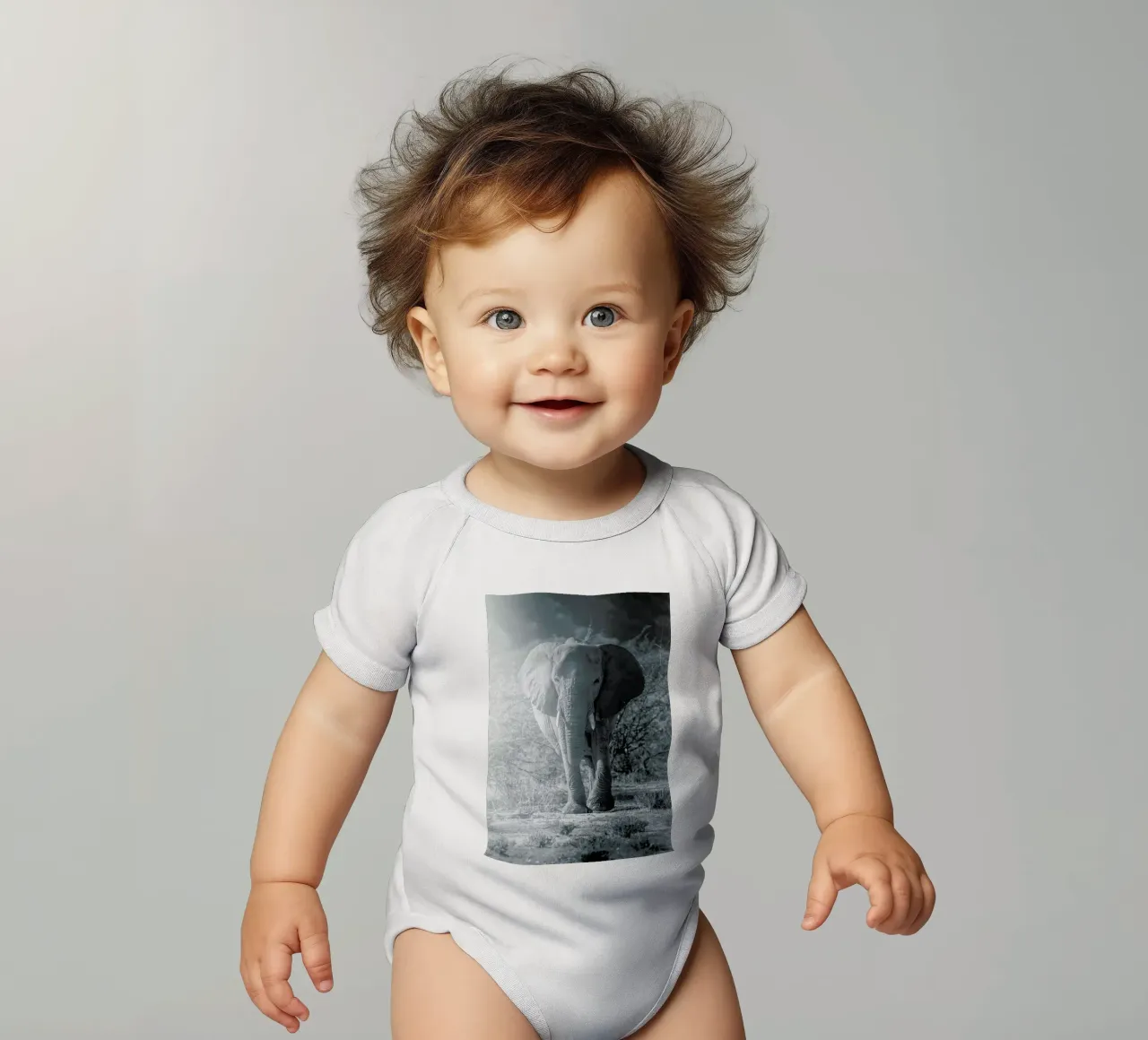 Elephant Walk body neonato maniche corte da Airpixels