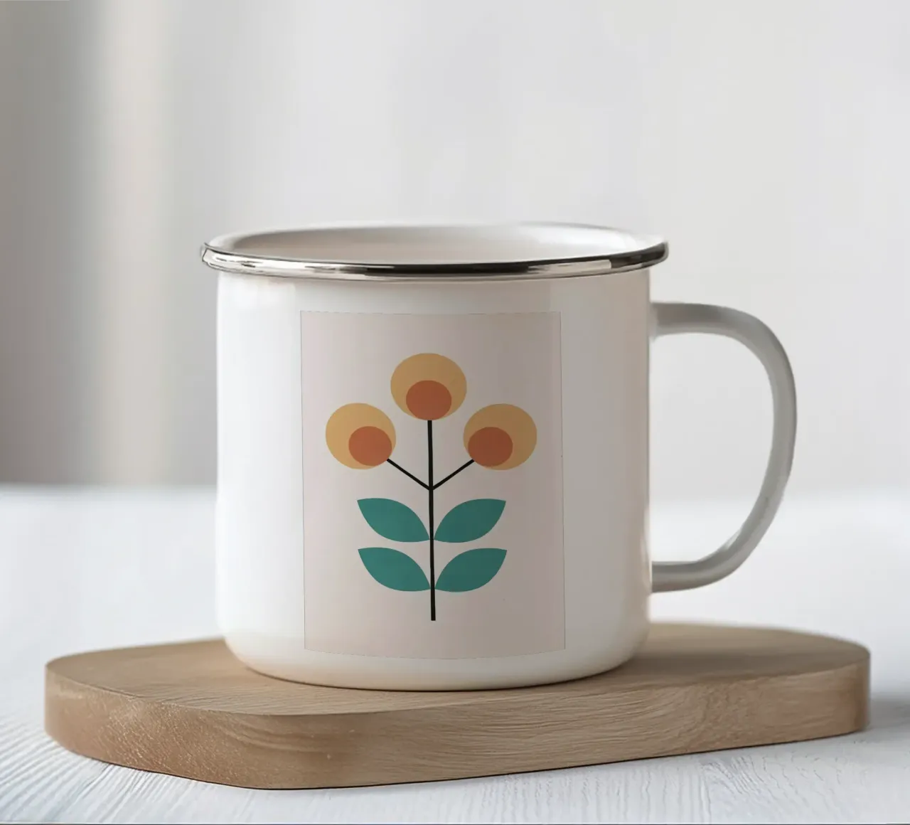 Fiore retrò 2 tazza in smalto da diedrich