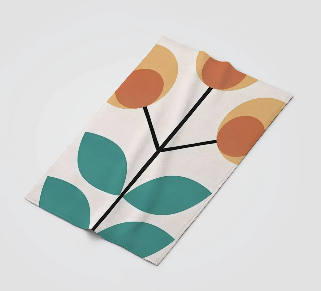 Retro flower 2 fleece blanket by diedrich