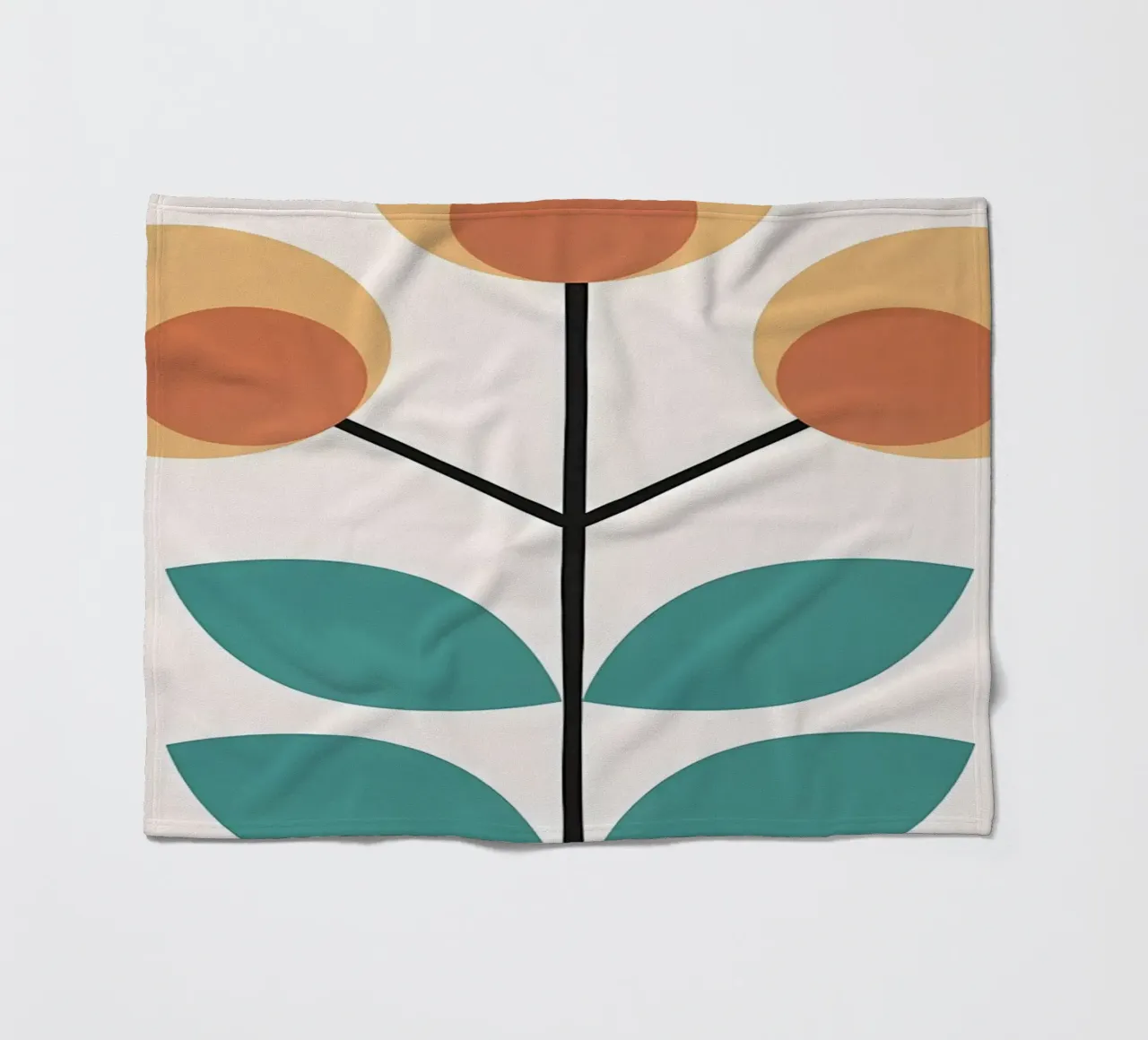 Retro flower 2 fleece blanket by diedrich
