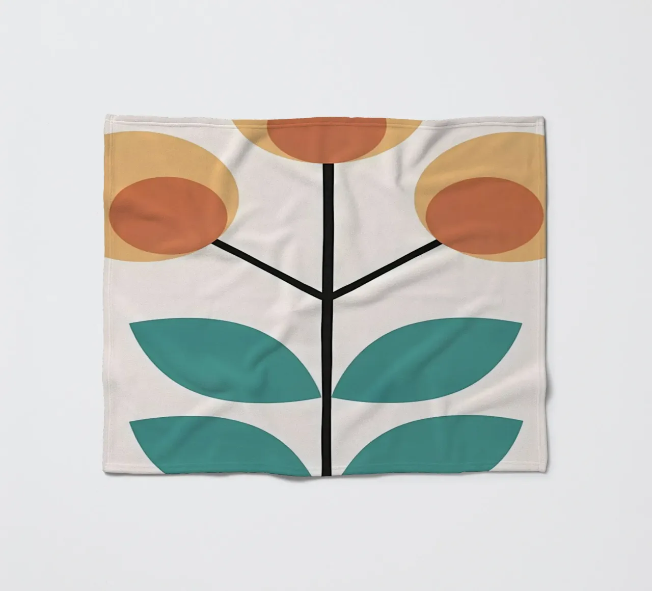 Retro flower 2 fleece blanket by diedrich