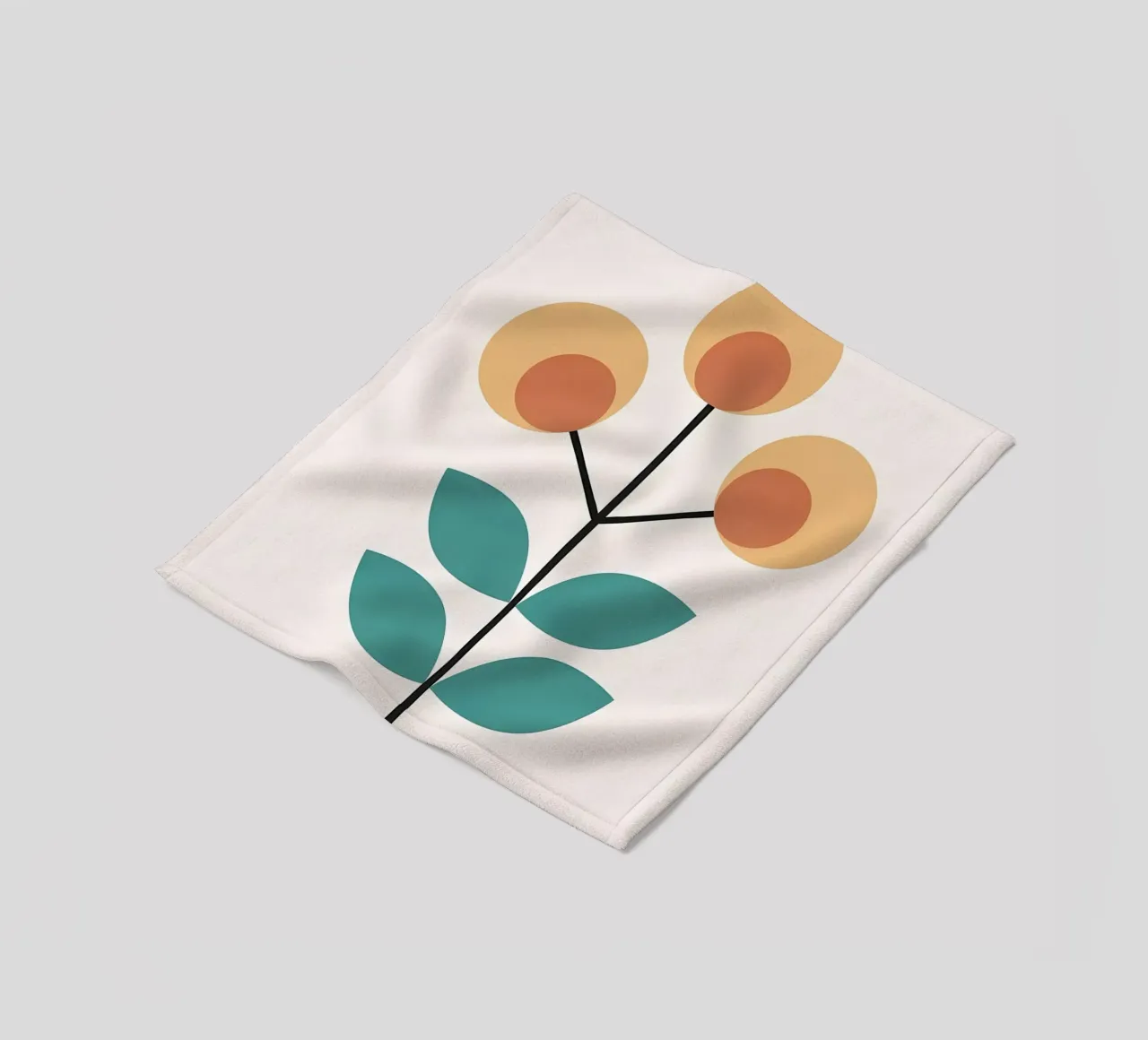 Retro flower 2 fleece blanket by diedrich