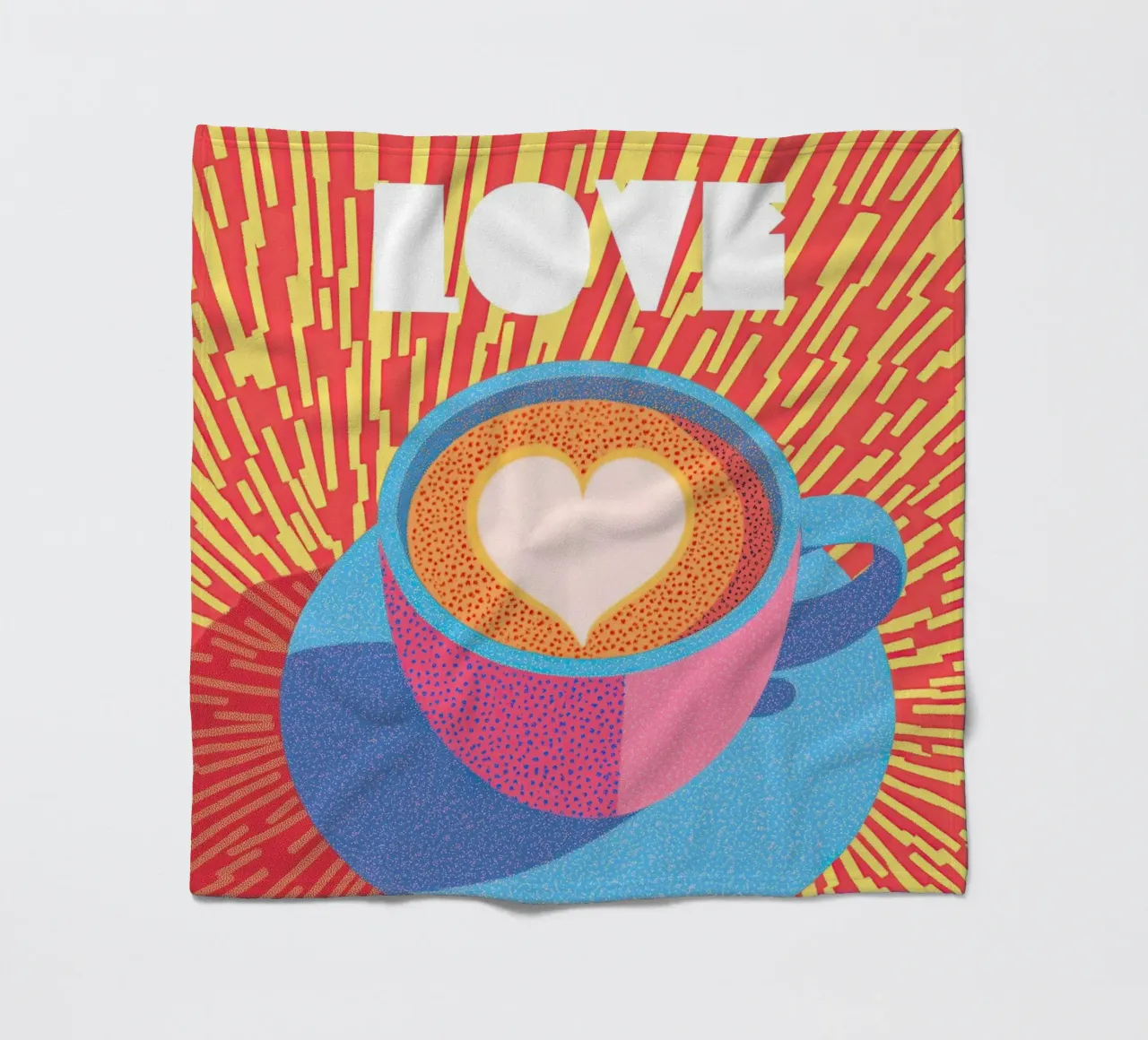 Pop Art Coffee Poster – Creative Bold Brew Energy in Kitchen fleece blanket by Kaji