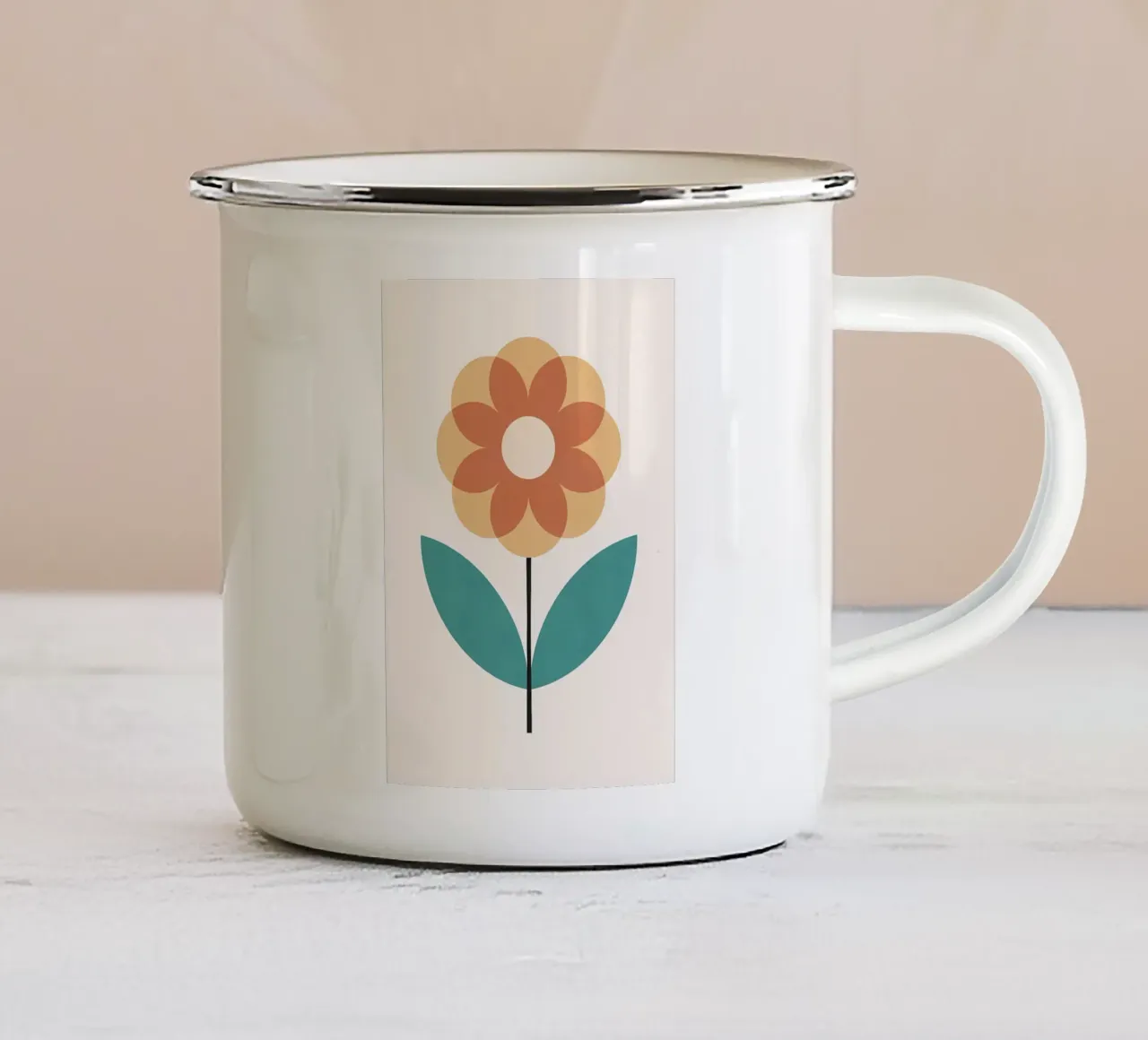Fiore retrò 1 tazza in smalto da diedrich