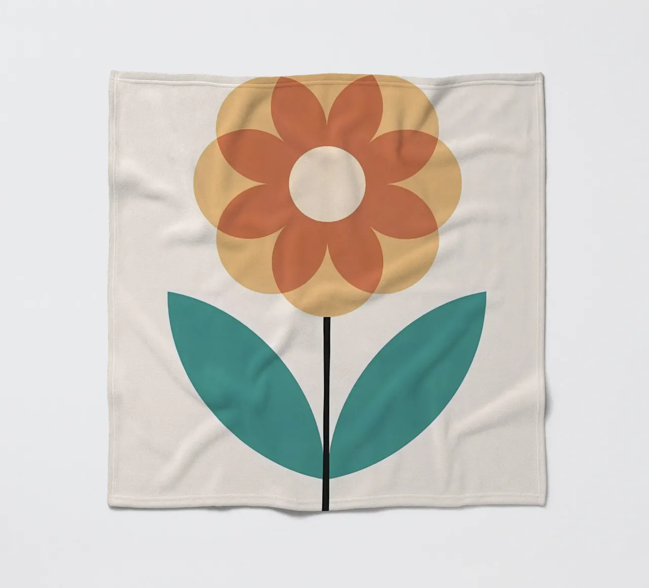 Retro flower 1 fleece blanket by diedrich