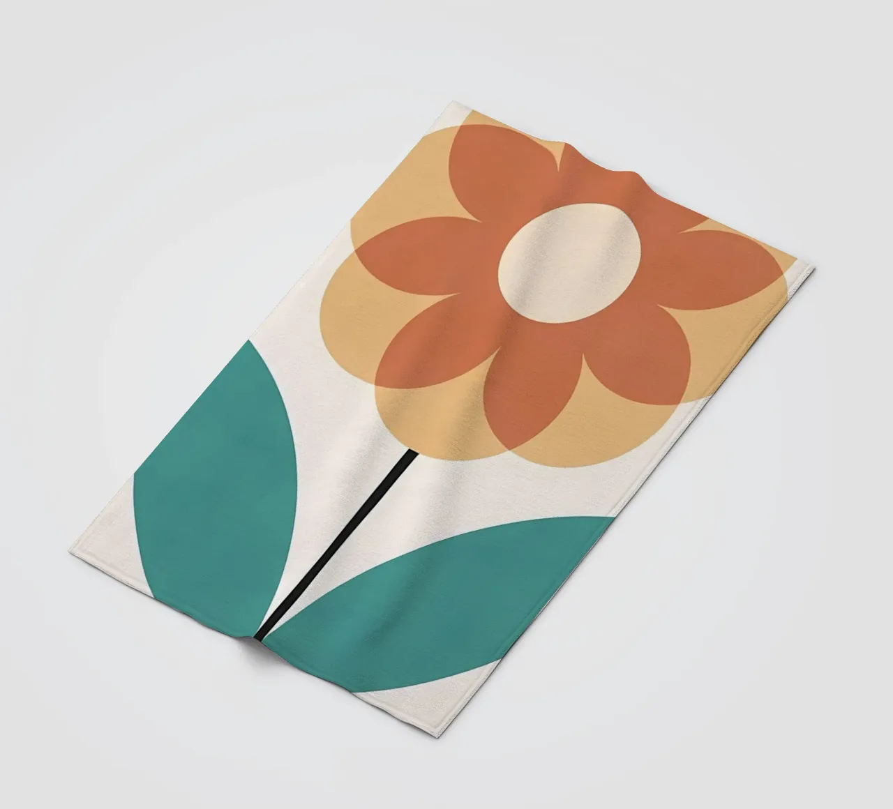 Retro flower 1 fleece blanket by diedrich
