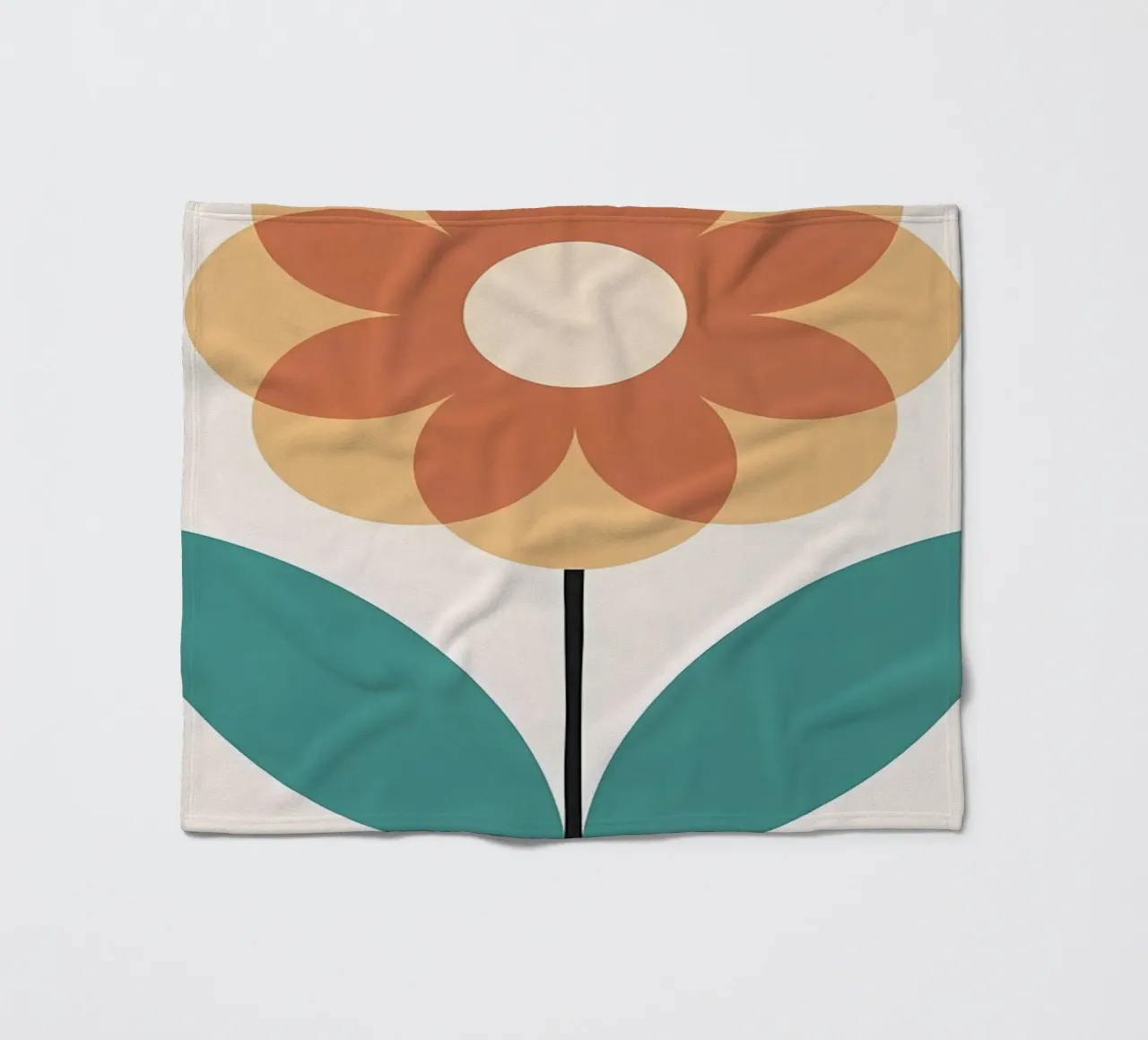 Retro flower 1 fleece blanket by diedrich