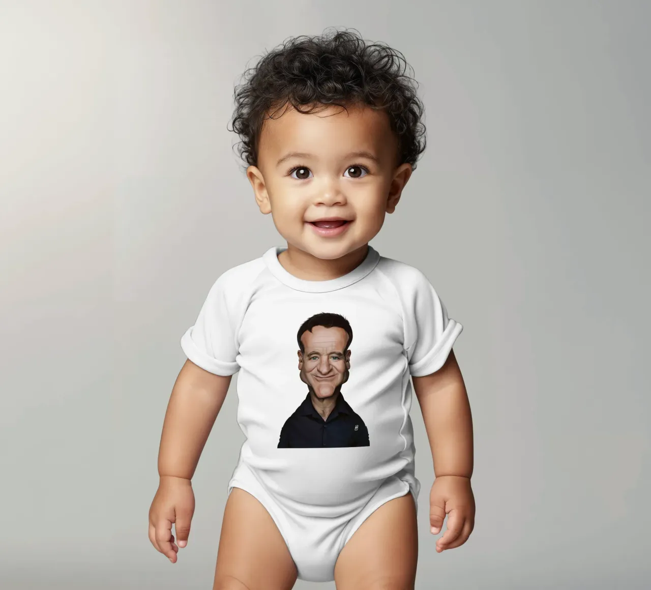 Robin Williams body neonato maniche corte da Rob Art | Illustration